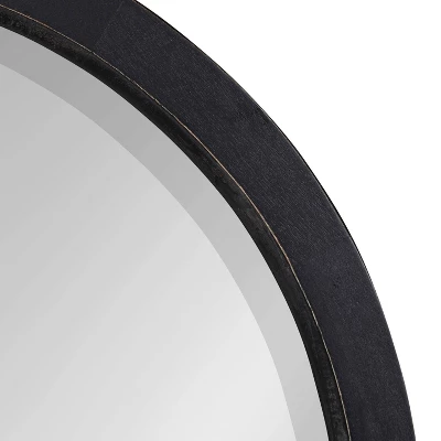 18" X 18" Hogan Round Framed Decorative Wall Mirror Black - Kate & Laurel All Things Decor 4 18" X 18" Hogan Round Framed Decorative Wall Mirror Black - Kate & Laurel All Things Decor - Image 2