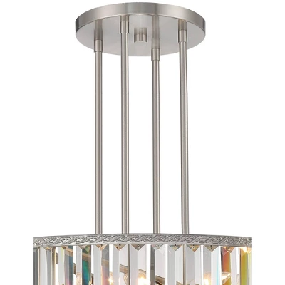 Stiffel Brushed Nickel Chandelier 40 1/4" Wide Modern 2-Tier Frame Clear Crystal 16-Light Fixture For Dining Room House Entryway 5 Stiffel Brushed Nickel Chandelier 40 1/4" Wide Modern 2-Tier Frame Clear Crystal 16-Light Fixture For Dining Room House Entryway - Image 3