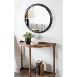 24" X 2" Uldrich Wood Framed Decorative Wall Mirror Black - Kate & Laurel All Things Decor -Lighting Specialty Store GUEST 89afa008 fdd0 43b4 8992 794ef9fee1fe