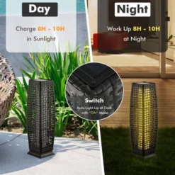 Tangkula 2-Piece Outdoor Solar-Powered Floor Lamps IP65 Waterproof W/ Auto On/Off Light -Lighting Specialty Store GUEST 8ac99ee5 97e2 4c97 a4fd 3faee007acd2