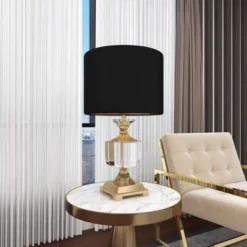 Crystal Table Lamp With Drum Shade Gold - Olivia & May -Lighting Specialty Store GUEST 8b9552eb c882 4459 a012 4cb038c66d37