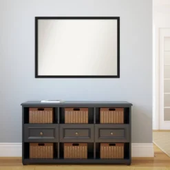 40" X 29" Non-Beveled Grace Brushed Metallic Black Narrow Wall Mirror - Amanti Art -Lighting Specialty Store GUEST 8d7dfa63 0afd 409f 9702 fefc06c433df