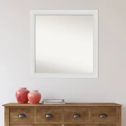 30" X 30" Non-Beveled Flair Narrow Bathroom Wall Mirror Soft White - Amanti Art 15 30" X 30" Non-Beveled Flair Narrow Bathroom Wall Mirror Soft White - Amanti Art -Lighting Specialty Store GUEST 8e2c2ef5 495d 48ff bab3 6220fe629cec