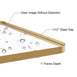 ANDY STAR Modern Decorative 20 X 28 Inch Rectangular Wall Mounted Hanging Bathroom Vanity Mirror With Stainless Steel Metal Frame, Brushed Gold -Lighting Specialty Store GUEST 8ecfbdda 22e9 41b6 aba0 a6ab02e1f99d