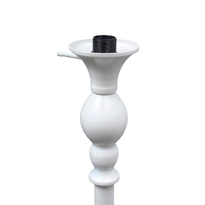 1-Light Classic Torchiere Floor Lamp With Marbleized Glass Shade White - Lalia Home 7 1-Light Classic Torchiere Floor Lamp With Marbleized Glass Shade White - Lalia Home - Image 5