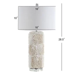 28.5" Seashell/Resin/Crystal Rosette Table Lamp (Includes LED Light Bulb) White - JONATHAN Y -Lighting Specialty Store GUEST 8fa13f0f 7d50 4080 8b7d ef5655f7149e