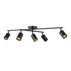 5-Light Matte Black Track Lighting With Center Swivel Bar With Pivoting Shades - Globe Electric -Lighting Specialty Store GUEST 8fcc1137 5c78 4b60 a3b2 95ae7c42279d