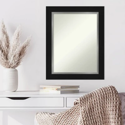 24" X 30" Non-Beveled Eva Black Silver Wall Mirror - Amanti Art 7 24" X 30" Non-Beveled Eva Black Silver Wall Mirror - Amanti Art - Image 5