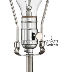 Possini Euro Design Modern Table Lamp With USB Outlet Reading Light LED 29.25" Tall Brushed Nickel Rectangular Off White Shade Bedroom Office -Lighting Specialty Store GUEST 921e95c2 54c0 4393 8af9 c5486eca0224