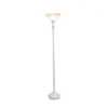 1-Light Classic Torchiere Floor Lamp With Marbleized Glass Shade White - Lalia Home -Lighting Specialty Store GUEST 9627169f 01df 4fdd 9963 6bd27d386011