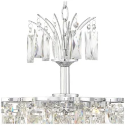 Vienna Full Spectrum Villette Chrome Chandelier 27 1/2" Wide Modern Cascade Crystal 6-Light LED Fixture For Dining Room Foyer Kitchen Island Entryway -Lighting Specialty Store GUEST 9660706a 2e58 4820 81c3 f4129c7a7818