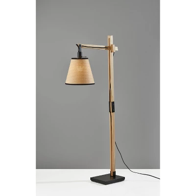 Walden Natural Wood Floor Lamp Black - Adesso 4 Walden Natural Wood Floor Lamp Black - Adesso - Image 2