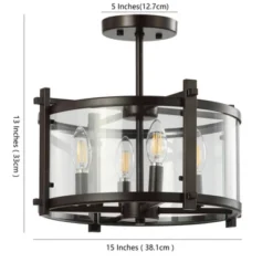 15" Iron And Glass Hampdon Modern Drum LED Flush Mount Black - Jonathan Y 9 15" Iron And Glass Hampdon Modern Drum LED Flush Mount Black - Jonathan Y -Lighting Specialty Store GUEST 96804e5f 7525 40f5 aaa4 0f0f45a514e5