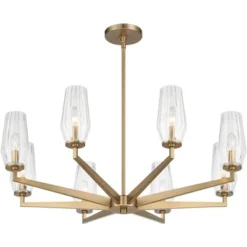 Possini Euro Design Byzantium Warm Gold Chandelier 35" Wide Modern Clear Glass Shade 8-Light Fixture For Dining Room Foyer Kitchen Island Entryway 12 Possini Euro Design Byzantium Warm Gold Chandelier 35" Wide Modern Clear Glass Shade 8-Light Fixture For Dining Room Foyer Kitchen Island Entryway -Lighting Specialty Store GUEST 96f1b90d ba71 4ec3 9a0b e808bfbd254d
