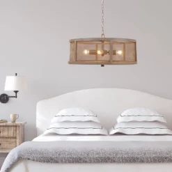 18" Metal Dixsie Caged Farmhouse Chandelier Woodgrain - River Of Goods 16 18" Metal Dixsie Caged Farmhouse Chandelier Woodgrain - River Of Goods -Lighting Specialty Store GUEST 9768f4c8 9cb2 4270 ad14 d5210f8d9587