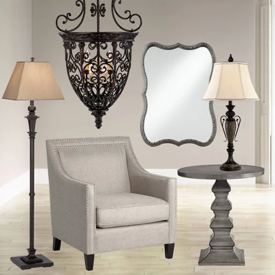 Franklin Iron Works French Scroll Rubbed Bronze Chandelier 22 1/2" Wide Rustic 9-Light Fixture For Dining Room House Kitchen Island Entryway Bedroom 8 Franklin Iron Works French Scroll Rubbed Bronze Chandelier 22 1/2" Wide Rustic 9-Light Fixture For Dining Room House Kitchen Island Entryway Bedroom - Image 6