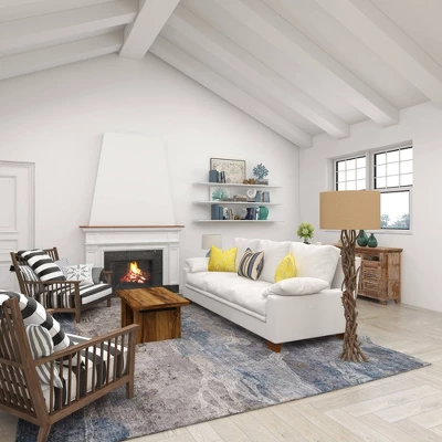 Rustic Floor Lamp Beige - Olivia & May 10 Rustic Floor Lamp Beige - Olivia & May - Image 8