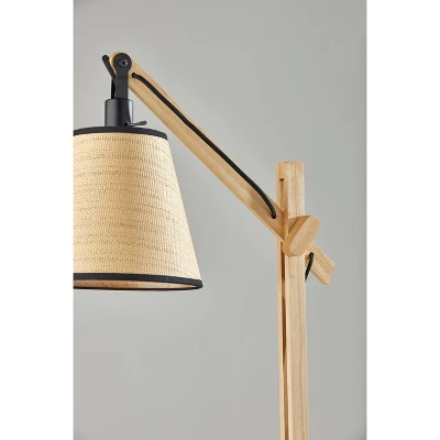 Walden Natural Wood Floor Lamp Black - Adesso 5 Walden Natural Wood Floor Lamp Black - Adesso - Image 3