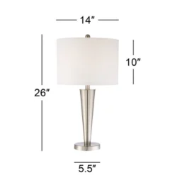 360 Lighting Geoff Modern Table Lamps 26" High Set Of 2 Brushed Nickel With USB Charging Port Table Top Dimmers White Drum Shade For Living Room Desk -Lighting Specialty Store GUEST 9cb7cad8 dad5 4ba8 983f 17475b0cabb7