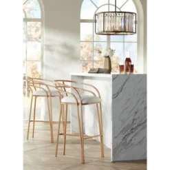 Possini Euro Design Milne Bronze Gold Drum Pendant Chandelier 20" Wide Modern Crystal 5-Light Fixture For Dining Room House Kitchen Island Entryway -Lighting Specialty Store GUEST 9dbef3f9 e379 413a b9c1 08bef4a4ed4e