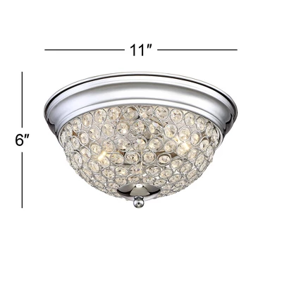 Possini Euro Design Faith Modern Ceiling Light Flush Mount Fixtures 11" Wide Set Of 2 Chrome 2-Light Crystal For Bedroom Kitchen Living Room Hallway 8 Possini Euro Design Faith Modern Ceiling Light Flush Mount Fixtures 11" Wide Set Of 2 Chrome 2-Light Crystal For Bedroom Kitchen Living Room Hallway - Image 6