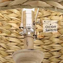 Regency Hill Carlisle Modern Coastal Table Lamps 26 1/2" High Set Of 2 Beige Sea Grass Tapered Drum Shade For Bedroom Living Room Bedside Nightstand -Lighting Specialty Store GUEST a1859e11 0b26 456b 824b bf919d356390