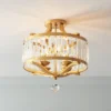 Vienna Full Spectrum Prava Modern Ceiling Light Semi Flush Mount Fixture 16 1/2" Wide Warm Brass 4-Light Crystal Drum For Bedroom Kitchen Living Room -Lighting Specialty Store GUEST a2381461 c046 4dd4 acfa 4346055306e5