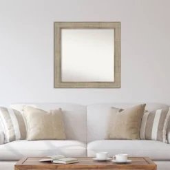 32" X 32" Non-Beveled Trellis Silver Wood Wall Mirror - Amanti Art -Lighting Specialty Store GUEST a58e9c99 5c65 4b50 b2e0 9b8bb1613527