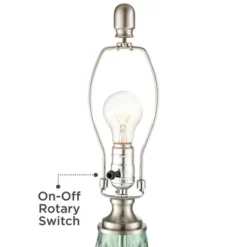 360 Lighting Julia Modern Table Lamp 26 1/2" High Green Glass White Drum Shade For Bedroom Living Room Bedside Nightstand Office Kids Family House -Lighting Specialty Store GUEST a6be20f6 c3b1 45ac a643 ffbda47c5dc4