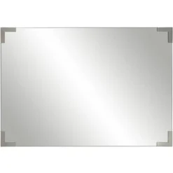 Noble Park Slynia Rectangular Vanity Decorative Wall Mirror Modern Silver Metal Corner 27" Wide For Bathroom Bedroom Living Room Home Office Entryway -Lighting Specialty Store GUEST a7e2e21a 7043 4752 8887 b0bb37bea336