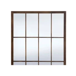 Metal Bradley Window Pane Wall Mirror Bronze - StyleCraft