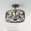 Franklin Iron Works Salima Rustic Farmhouse Ceiling Light Semi Flush Mount 16" Wide Black Gray Wood 3-Light For Bedroom Kitchen Living Room Hallway 1 Franklin Iron Works Salima Rustic Farmhouse Ceiling Light Semi Flush Mount 16" Wide Black Gray Wood 3-Light For Bedroom Kitchen Living Room Hallway -Lighting Specialty Store GUEST a8bc56b9 6825 424b aec3 5b8721741e89