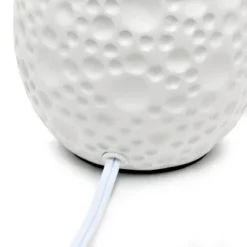 14.17" Traditional Ceramic Texture Thumbprint Tear Drop Table Desk Lamp With Tapered White Shade White - Creekwood Home -Lighting Specialty Store GUEST aaaf8a8b 5388 4015 ad64 43adbe8e3876