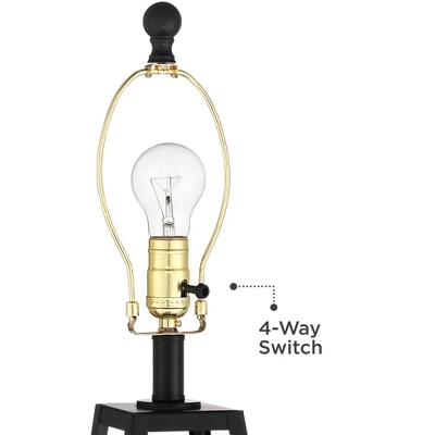 Franklin Iron Works Kacey Modern Table Lamps 25 1/4" High Set Of 2 Dark Metal With USB Charging Port Nightlight LED White Softback Shade For Home Desk 6 Franklin Iron Works Kacey Modern Table Lamps 25 1/4" High Set Of 2 Dark Metal With USB Charging Port Nightlight LED White Softback Shade For Home Desk - Image 4