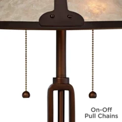 Franklin Iron Works Samuel Industrial Desk Lamp 20" High Rubbed Bronze With USB Charging Port Natural Mica Shade For Bedroom Living Room Bedside Desk -Lighting Specialty Store GUEST ab629bb9 af69 4967 9eff c64bd284bd4a