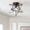 12" Metal/Glass Stella Moravian Star Flush Mount (Includes Energy Efficient Light Bulb) Black - JONATHAN Y 2 12" Metal/Glass Stella Moravian Star Flush Mount (Includes Energy Efficient Light Bulb) Black - JONATHAN Y -Lighting Specialty Store GUEST ab6f326b d312 4d3a ab8b 9be83283682c