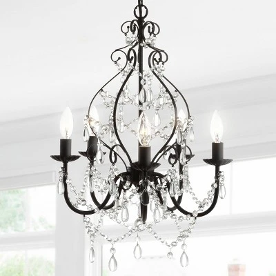 17" LED Crystal Maura Chandelier Black - Jonathan Y 6 17" LED Crystal Maura Chandelier Black - Jonathan Y - Image 4