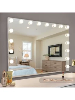 Fenchilin Large Hollywood Vanity Mirror With Lights Bluetooth Tabletop Wall Mount - White, 22.8" X 31.5" -Lighting Specialty Store GUEST ac6f1ac3 ee5b 4be7 a004 06a087bd1d10