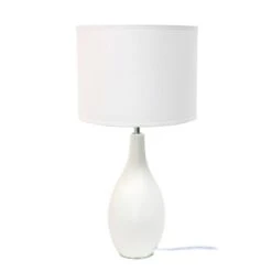 18.11" Traditional Standard Ceramic Dewdrop Table Desk Lamp With Matching Fabric Shade Off-White - Creekwood Home 12 18.11" Traditional Standard Ceramic Dewdrop Table Desk Lamp With Matching Fabric Shade Off-White - Creekwood Home -Lighting Specialty Store GUEST af81f0aa b461 4e42 9834 b55c1c7306b4