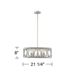 Franklin Iron Works Salima Brushed Nickel Gray Pendant Chandelier 21 1/4" Wide Farmhouse Rustic LED 5-Light Fixture For Dining Room Kitchen Island 14 Franklin Iron Works Salima Brushed Nickel Gray Pendant Chandelier 21 1/4" Wide Farmhouse Rustic LED 5-Light Fixture For Dining Room Kitchen Island -Lighting Specialty Store GUEST b096375e fadd 4075 b4af 76c329272c4a