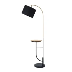 65" Lana Arc Floor Lamp With Table And USB Port Black - Teamson Home -Lighting Specialty Store GUEST b3e31682 b53e 4cbf a589 09757b176811