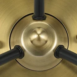 24.5" Mid-Century Glass Globe Flushmount Fixture Ceiling Light (Includes LED Light Bulb) Black/Brass - Cresswell Lighting -Lighting Specialty Store GUEST b40cf635 8423 4be2 aad3 179f37c803ef