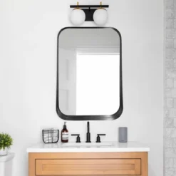 20" X 28" Thin Raised Lip Metal Framed Rectangle Accent Mirror Black - Head West -Lighting Specialty Store GUEST b4235446 b3ea 4207 96ee 90cd1d8d0be9