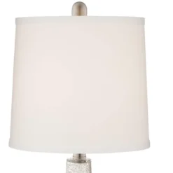 360 Lighting Ledger Modern Accent Table Lamps 21 3/4" High Set Of 2 Mercury Glass With USB Charging Port Table Top Dimmers Off-White Shade For Desk -Lighting Specialty Store GUEST baa63c87 0390 4cbf 89f3 02d84b8dae0d