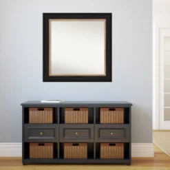 33" X 33" Non-Beveled Vogue Black Bathroom Wall Mirror - Amanti Art -Lighting Specialty Store GUEST beab0c04 61be 4599 b400 2f91ab92fcd7