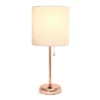 19.5" Bedside Power Outlet Base Metal Table Desk Lamp Rose Gold With White Fabric Shade - Creekwood Home 1 19.5" Bedside Power Outlet Base Metal Table Desk Lamp Rose Gold With White Fabric Shade - Creekwood Home -Lighting Specialty Store GUEST bf47e6e8 0c8e 466a 8be8 3738ad419797