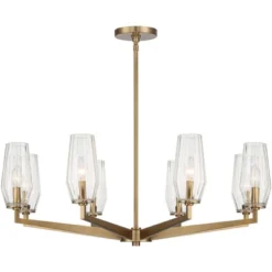 Possini Euro Design Byzantium Warm Gold Chandelier 35" Wide Modern Clear Glass Shade 8-Light Fixture For Dining Room Foyer Kitchen Island Entryway 11 Possini Euro Design Byzantium Warm Gold Chandelier 35" Wide Modern Clear Glass Shade 8-Light Fixture For Dining Room Foyer Kitchen Island Entryway -Lighting Specialty Store GUEST bf8ff3df 3014 486c 88db 4df7a2b47667