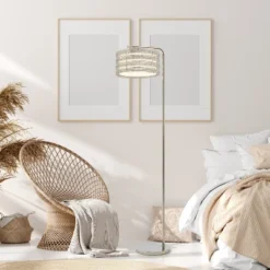 61.5" Quigley Silver Drum Shade Floor Lamp - River Of Goods -Lighting Specialty Store GUEST c1e115ac 6bdb 4de5 bddc 9bbd19556efd