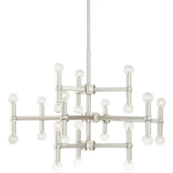Possini Euro Design Marya Brushed Nickel Chandelier 32" Wide Modern 24-Light Fixture For Dining Room House Foyer Kitchen Island Entryway Bedroom Home -Lighting Specialty Store GUEST c377a767 7d2d 4ac9 a18d f4a9873aaf53