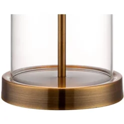 360 Lighting 26" High Cylinder Country Cottage Table Lamps Set Of 2 Fillable Clear Gold Finish Glass Metal White Shade Living Room Bedroom Bedside -Lighting Specialty Store GUEST c39c00c7 acd4 4fe8 bb2d 5da094bae523